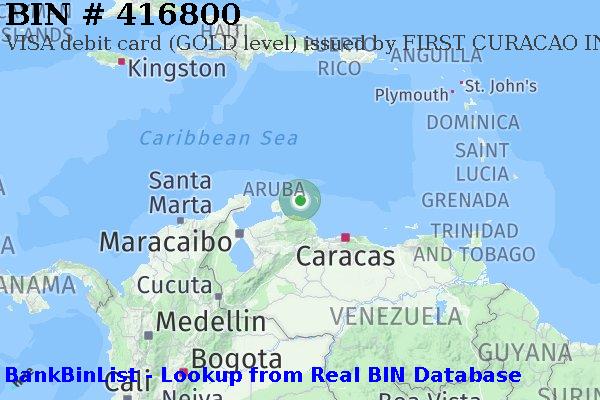 BIN 416800 VISA debit Curaçao CW