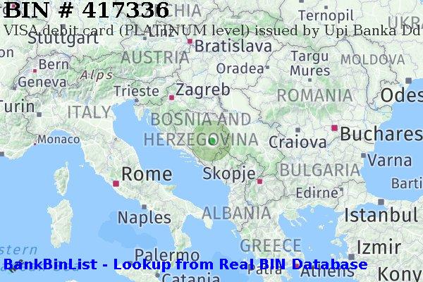 BIN 417336 VISA debit Bosnia and Herzegovina BA