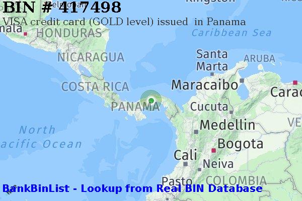 BIN 417498 VISA credit Panama PA