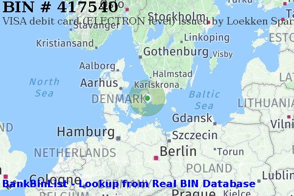 BIN 417540 VISA debit Denmark DK