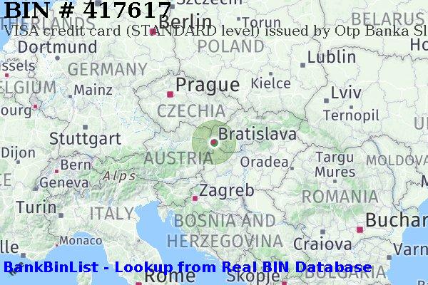 BIN 417617 VISA credit Slovakia (Slovak Republic) SK