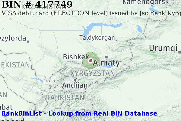 BIN 417749 VISA debit Kyrgyzstan KG