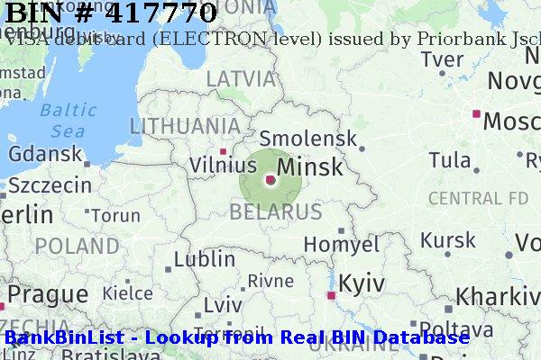 BIN 417770 VISA debit Belarus BY
