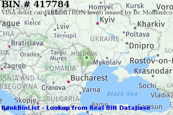 BIN 417784 VISA debit Moldova MD