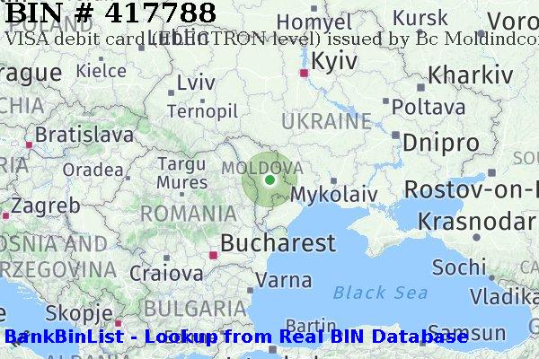BIN 417788 VISA debit Moldova MD