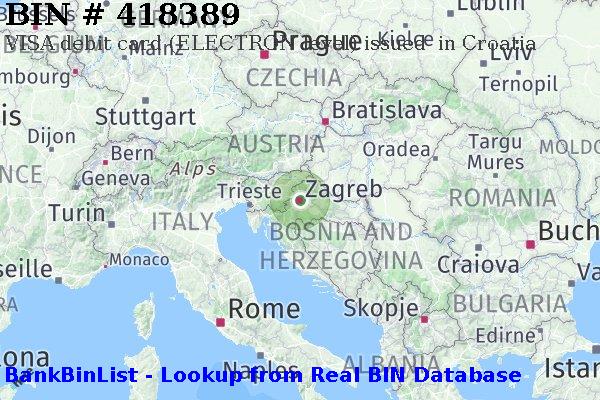 BIN 418389 VISA debit Croatia HR