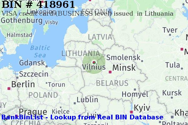 BIN 418961 VISA credit Lithuania LT
