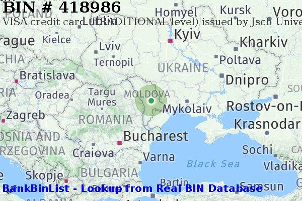 BIN 418986 VISA credit Moldova MD