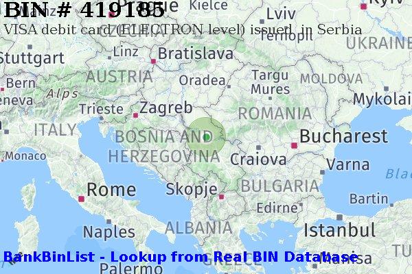 BIN 419185 VISA debit Serbia RS