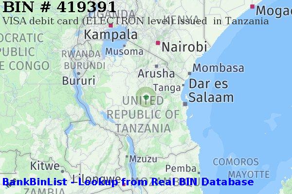 BIN 419391 VISA debit Tanzania TZ