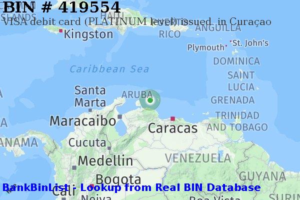 BIN 419554 VISA debit Curaçao CW