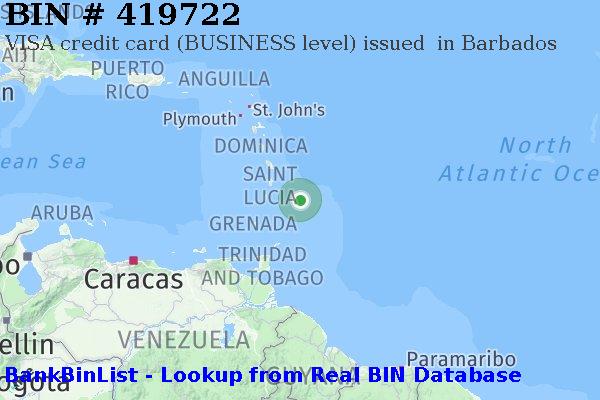 BIN 419722 VISA credit Barbados BB