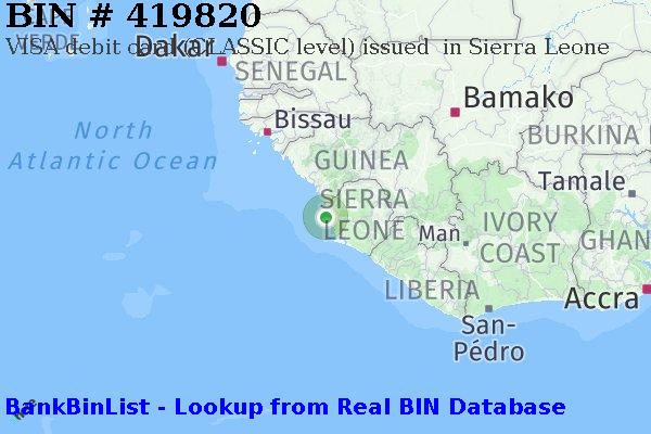 BIN 419820 VISA debit Sierra Leone SL