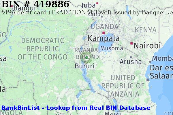 BIN 419886 VISA debit Burundi BI