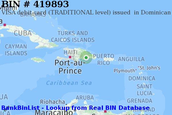 BIN 419893 VISA debit Dominican Republic DO