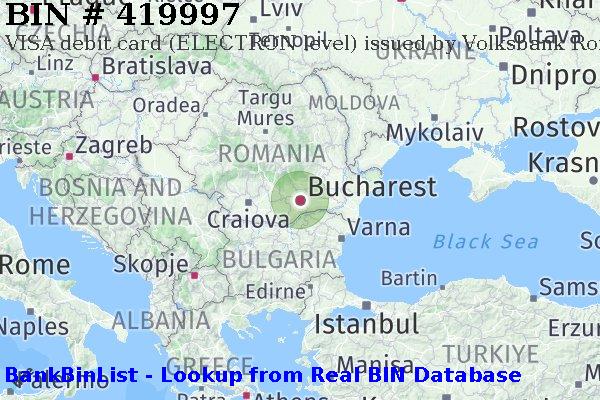 BIN 419997 VISA debit Romania RO
