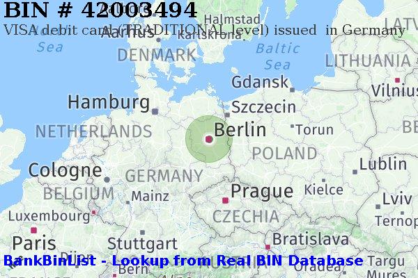 BIN 42003494 VISA debit Germany DE