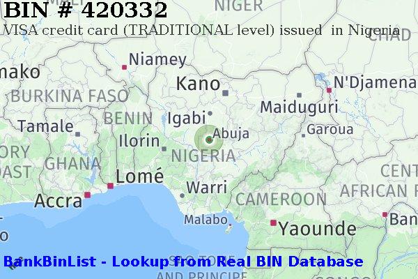 BIN 420332 VISA credit Nigeria NG