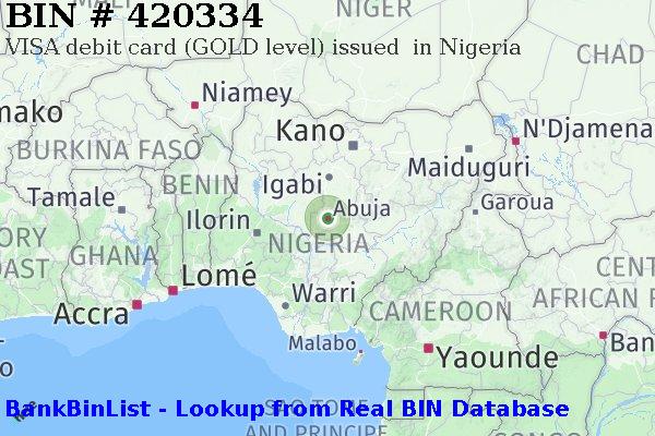 BIN 420334 VISA debit Nigeria NG