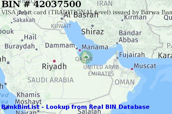 BIN 42037500 VISA debit Qatar QA