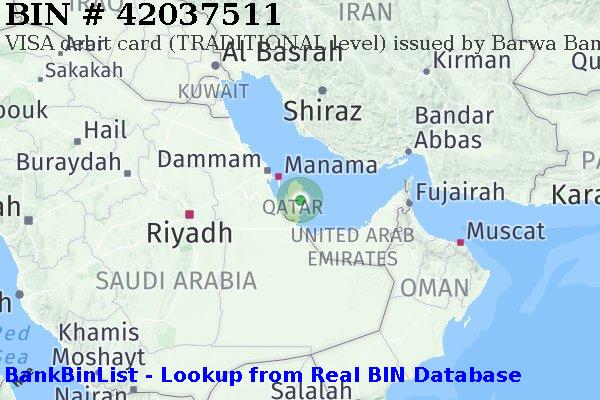 BIN 42037511 VISA debit Qatar QA
