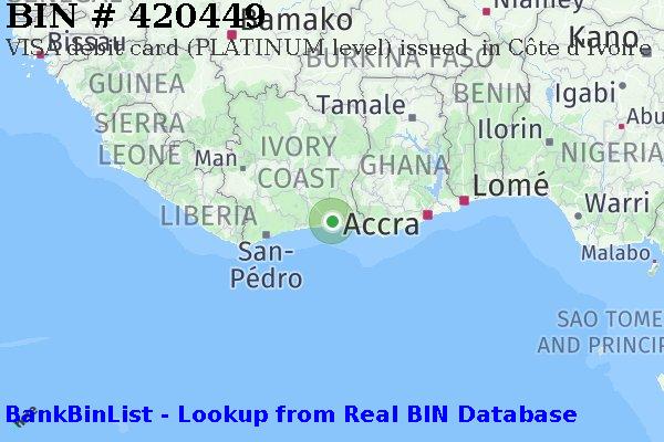 BIN 420449 VISA debit Côte d'Ivoire CI
