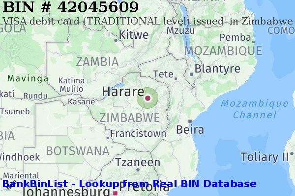 BIN 42045609 VISA debit Zimbabwe ZW