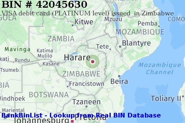BIN 42045630 VISA debit Zimbabwe ZW