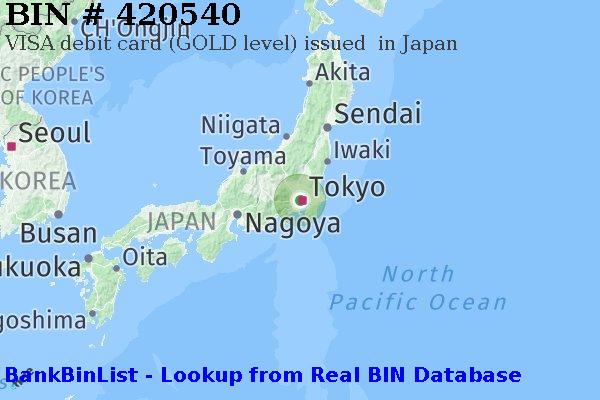 BIN 420540 VISA debit Japan JP