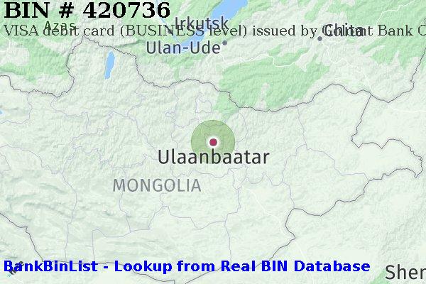 BIN 420736 VISA debit Mongolia MN