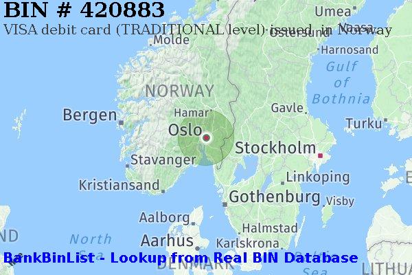 BIN 420883 VISA debit Norway NO