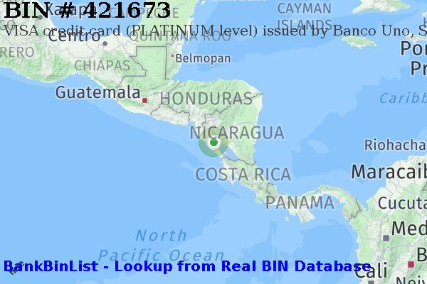BIN 421673 VISA credit Nicaragua NI
