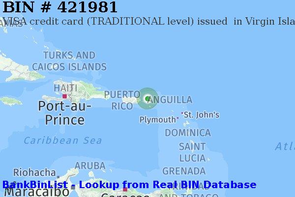 BIN 421981 VISA credit Virgin Islands (U.S.) VI