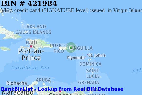 BIN 421984 VISA credit Virgin Islands (U.S.) VI