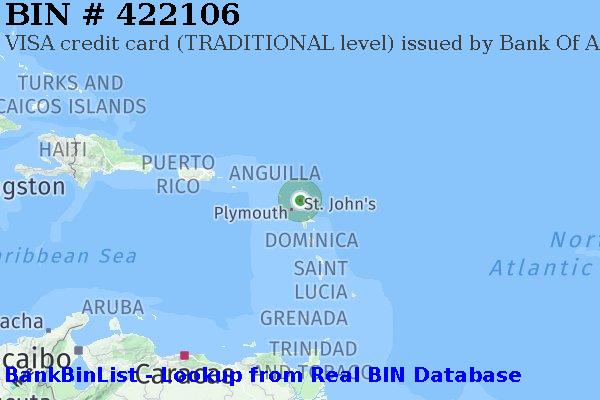 BIN 422106 VISA credit Antigua and Barbuda AG