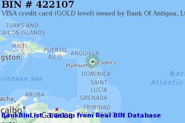 BIN 422107 VISA credit Antigua and Barbuda AG