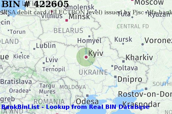 BIN 422605 VISA debit Ukraine UA