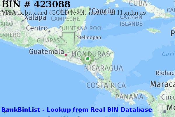 BIN 423088 VISA debit Honduras HN