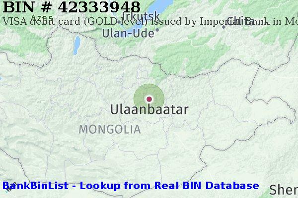 BIN 42333948 VISA debit Mongolia MN