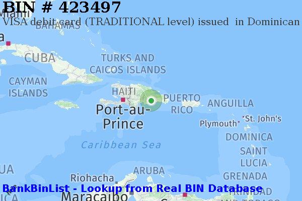 BIN 423497 VISA debit Dominican Republic DO