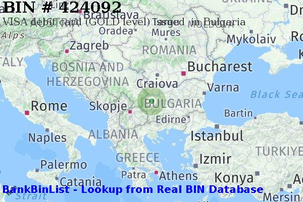 BIN 424092 VISA debit Bulgaria BG