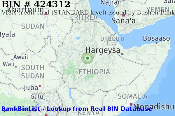 BIN 424312 VISA credit Ethiopia ET