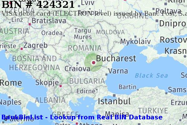BIN 424321 VISA debit Romania RO