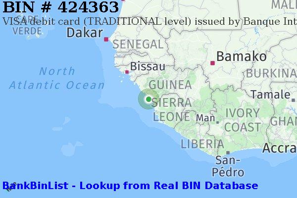 BIN 424363 VISA debit Guinea GN