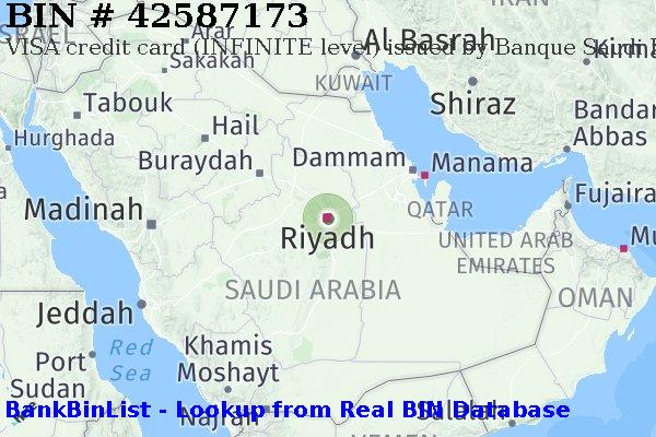 BIN 42587173 VISA credit Saudi Arabia SA