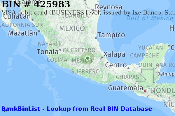 BIN 425983 VISA debit Mexico MX