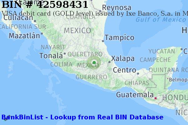 BIN 42598431 VISA debit Mexico MX