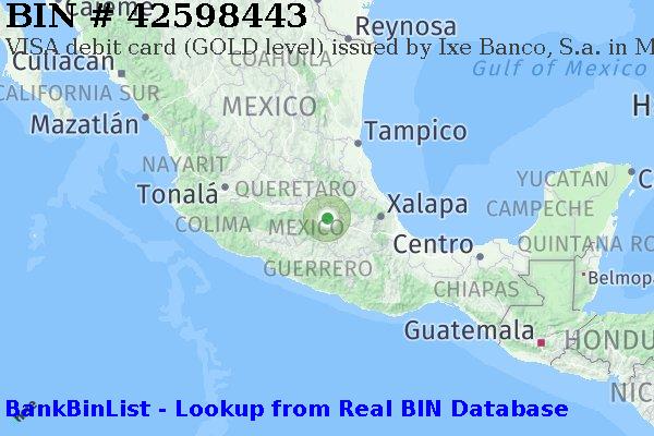 BIN 42598443 VISA debit Mexico MX