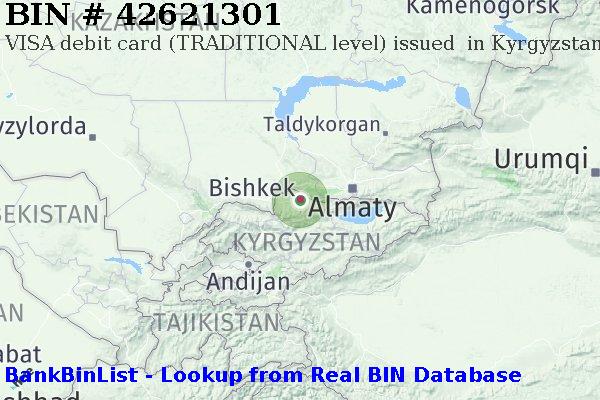 BIN 42621301 VISA debit Kyrgyzstan KG