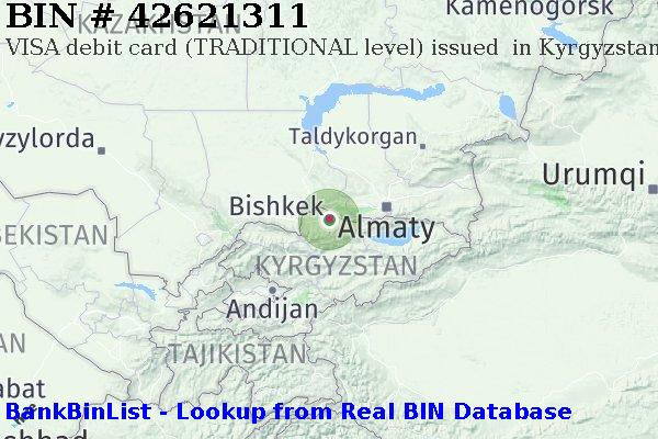 BIN 42621311 VISA debit Kyrgyzstan KG